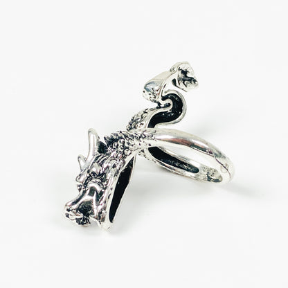 Winding Dragon Ring Silver Adjustable
