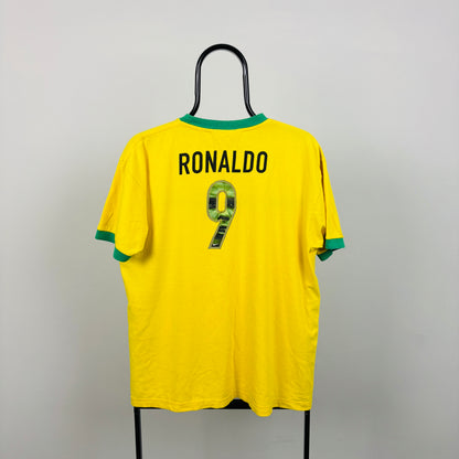 90s Nike Brazil T-Shirt Yellow Small
