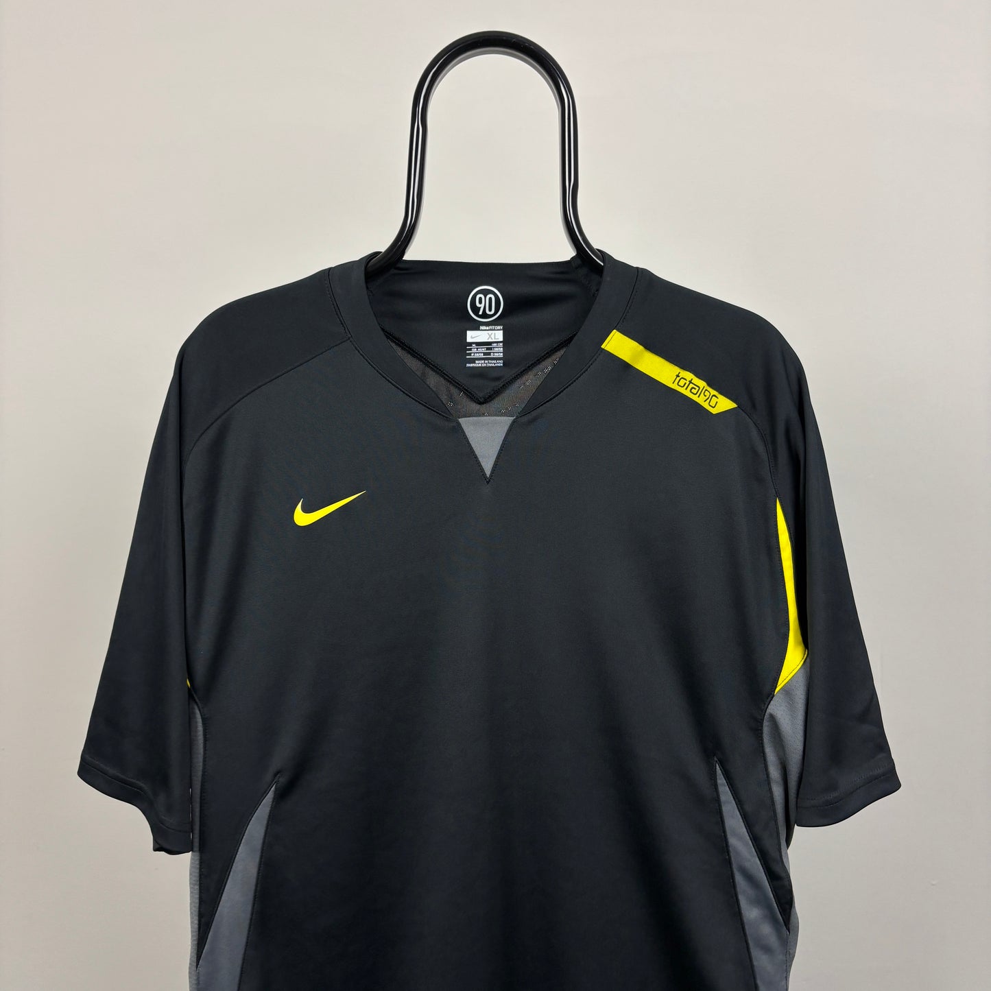 00s Nike T90 Football Shirt T-Shirt Black XL