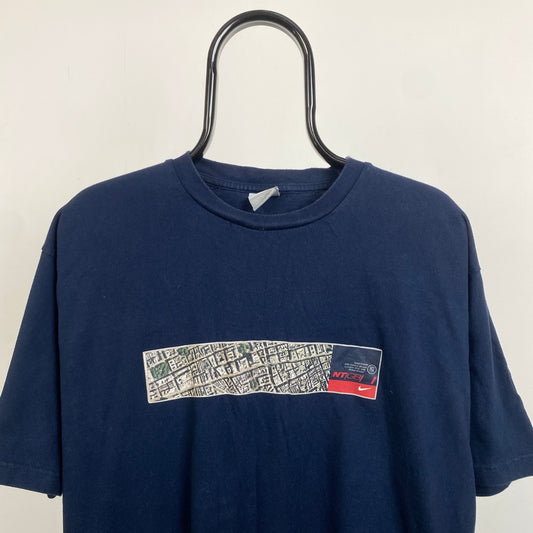 00s Nike Town Map T-Shirt Blue XL