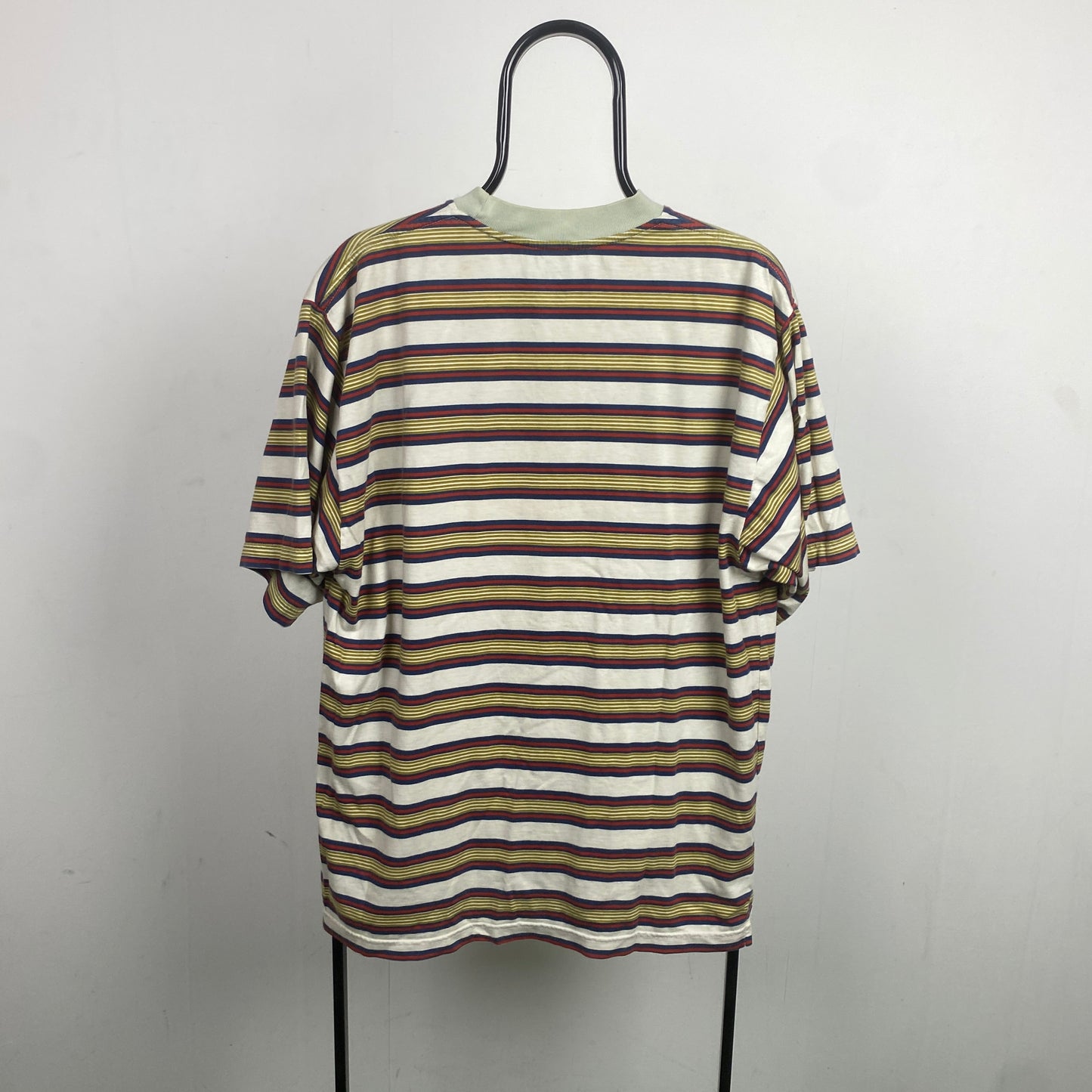 90s Nike Striped T-Shirt Brown Medium