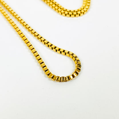 Retro Box Link Necklace Chain Gold