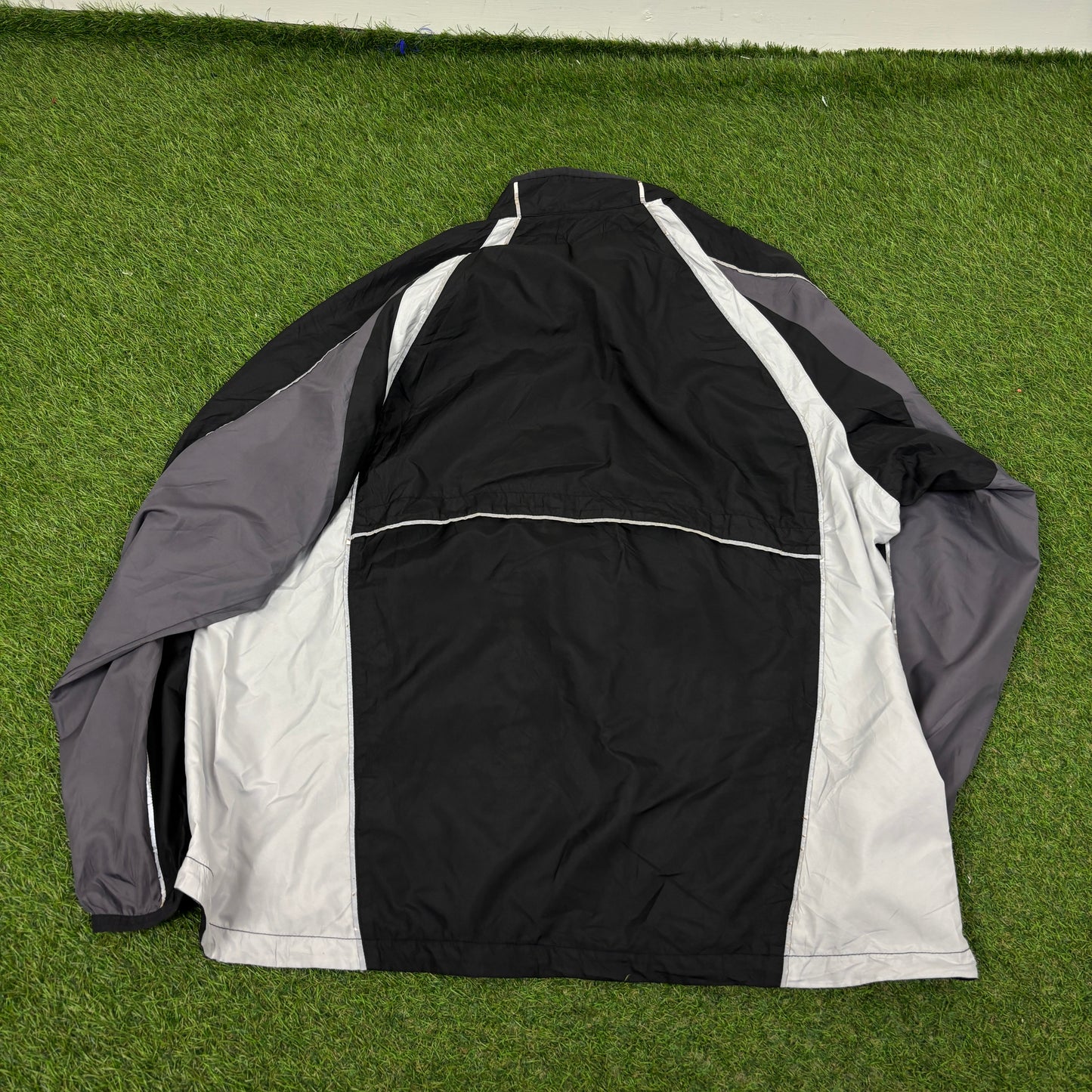 90s Nike Piping Tracksuit Jacket + Joggers Set Black Large