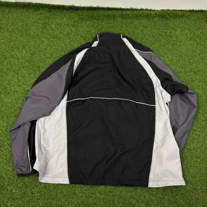 90s Nike Piping Tracksuit Jacket + Joggers Set Black Large