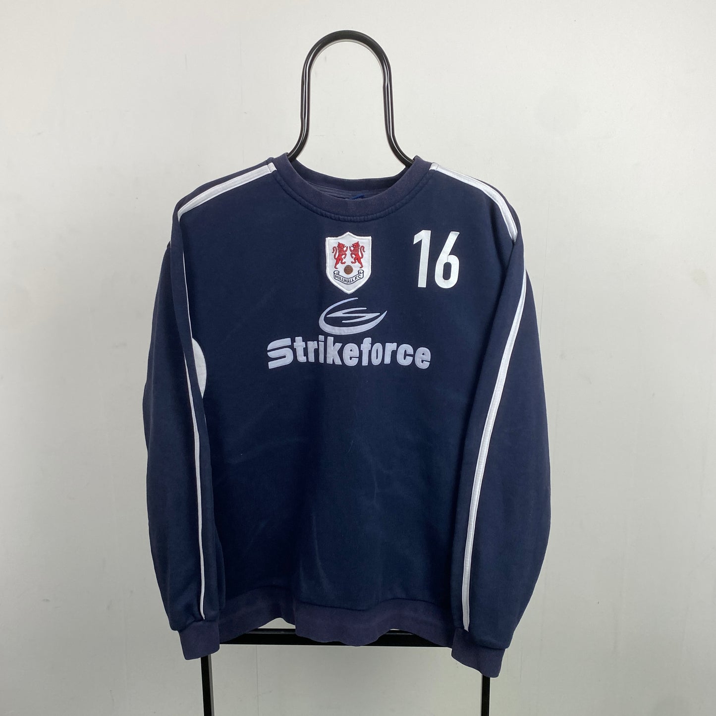 Retro 90s Millwall Player Issue Football Sweatshirt Blue Large