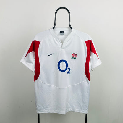 00s Nike England Rugby Shirt T-Shirt White Small