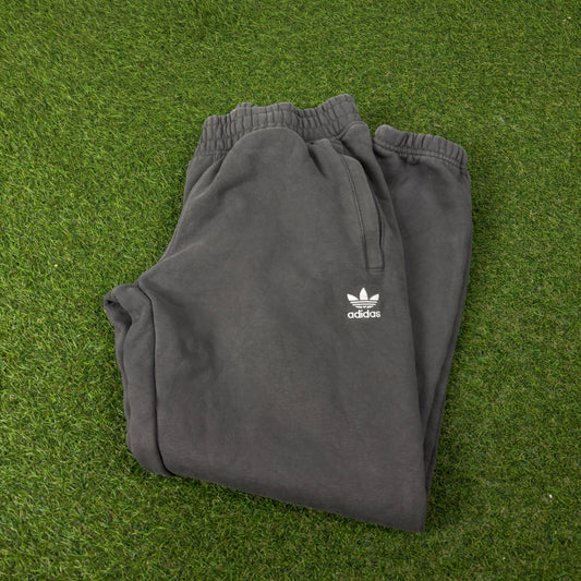00s Adidas Wide Leg Cotton Joggers Grey Medium