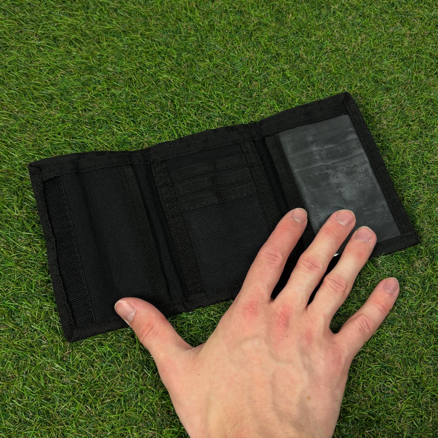 90s Adidas Tri-Fold Wallet Card Holder Black