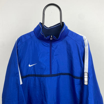 00s Nike Reversible Fleece Coat Jacket Blue XL