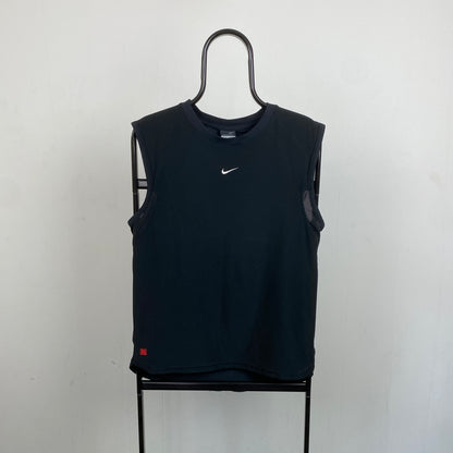 00s Nike Centre Swoosh Vest T-Shirt Black Medium