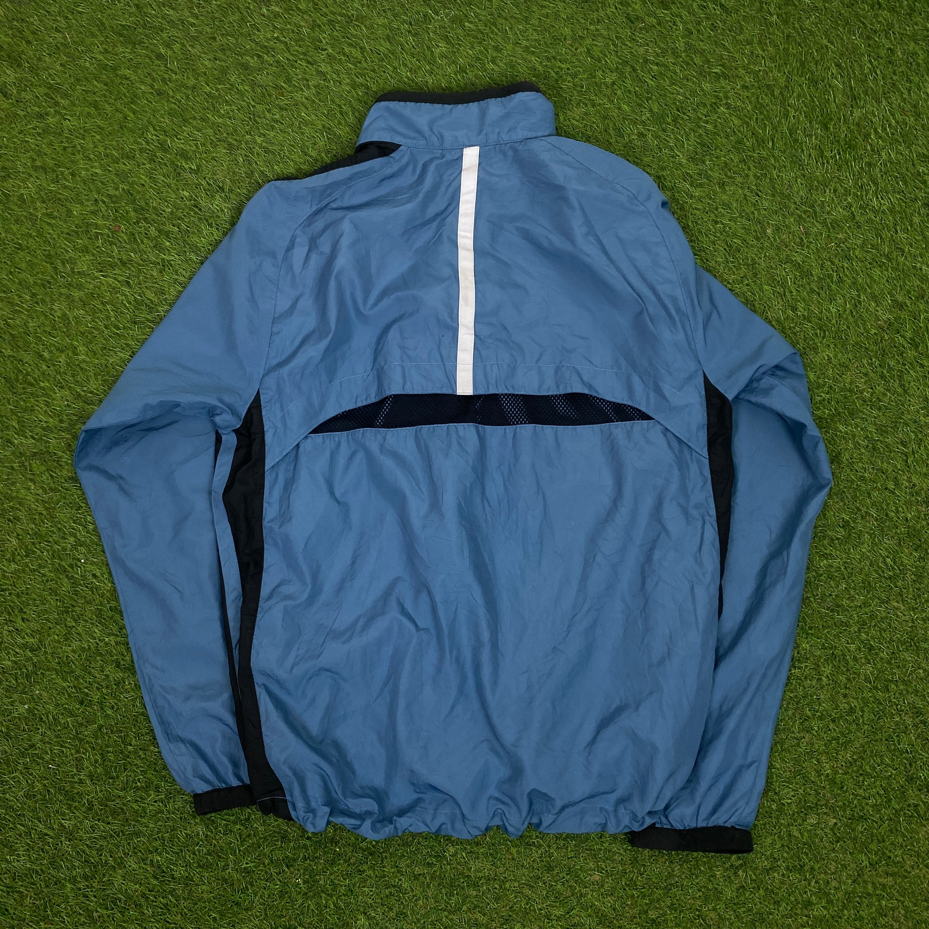 00s Nike Clima-Fit Windbreaker Jacket + Joggers Set Blue Medium