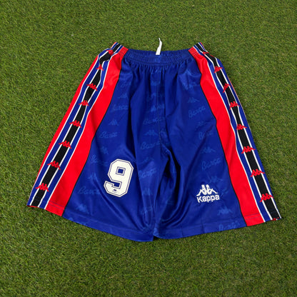 90s Kappa Barcelona Football Shorts Blue Small