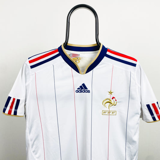 00s Adidas France Football Shirt T-Shirt White Small