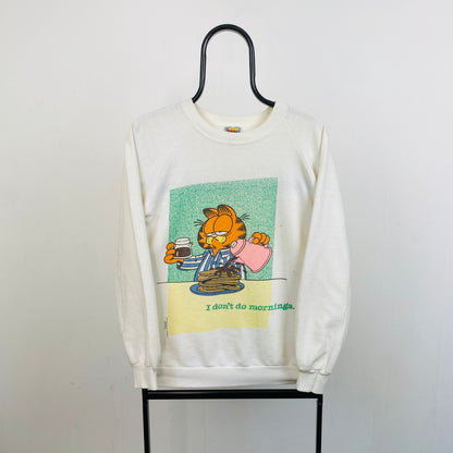 Retro 1990 Garfield Sweatshirt Brown White Medium