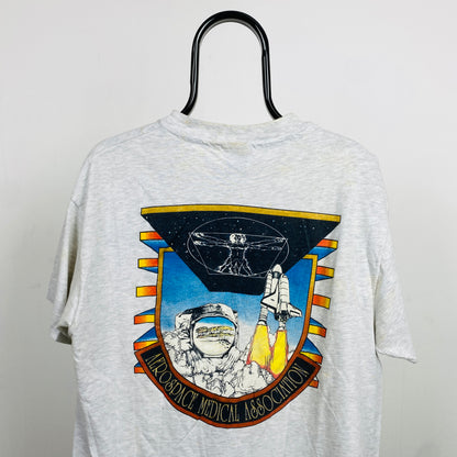 Retro 90s Hanes NASA T-Shirt Grey Large