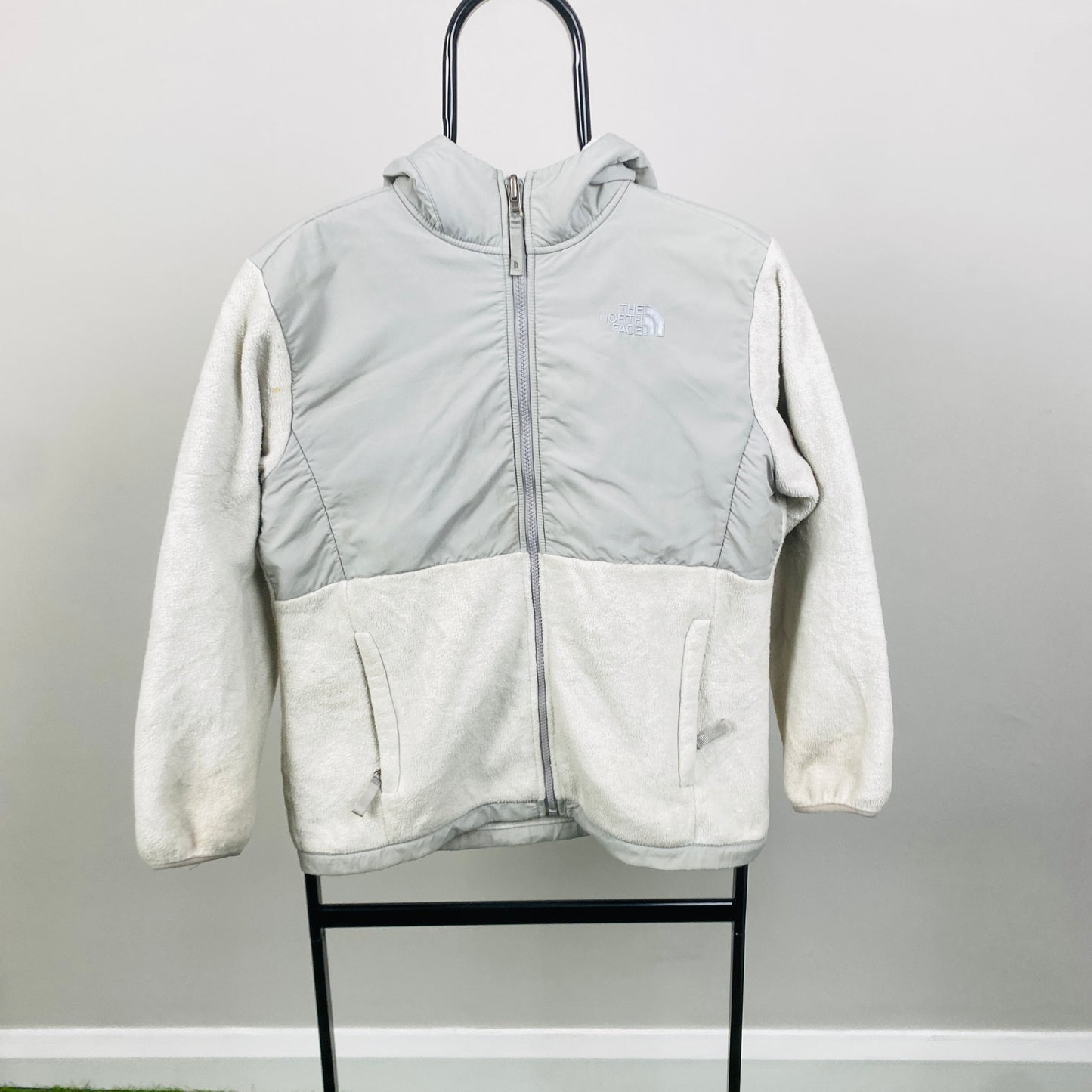 00s The North Face Fleece Zip Hoodie White Womens Large