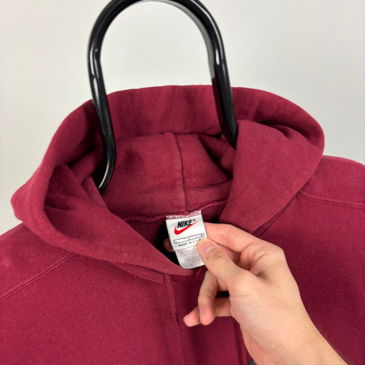 90s Nike Swoosh Hoodie Red Large