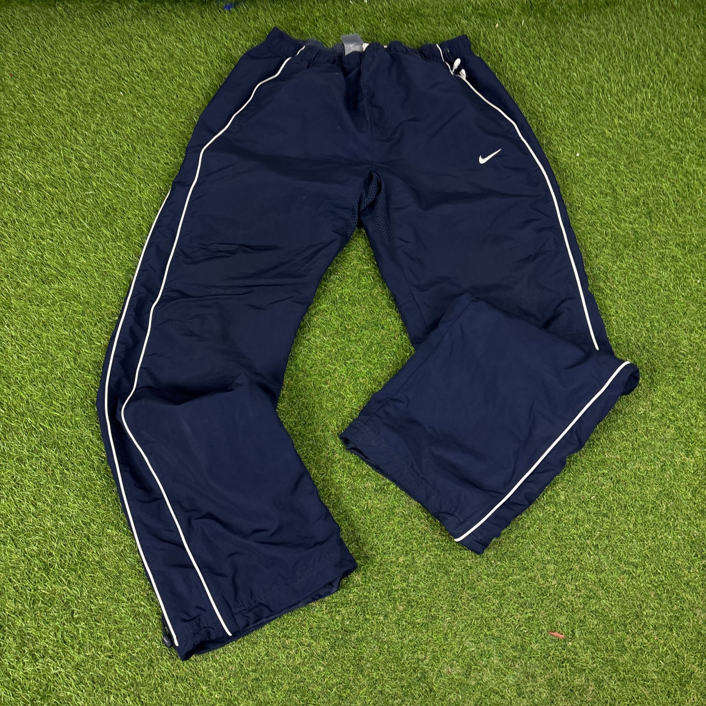 00s Nike Piping Tracksuit Jacket + Joggers Set Blue Large