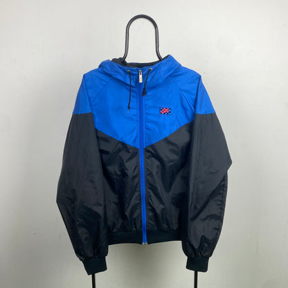 80s Nike John McEnroe Checkerboard Windbreaker Jacket Blue XL