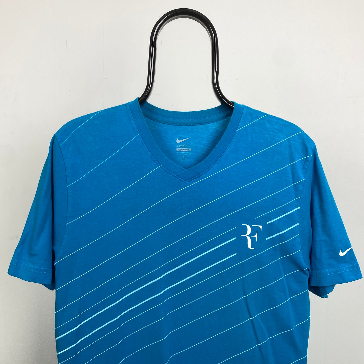 00s Nike Roger Federer T-Shirt Blue Medium