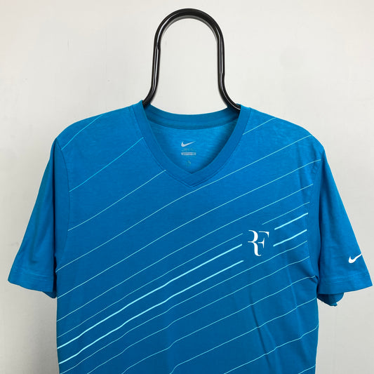 00s Nike Roger Federer T-Shirt Blue Medium