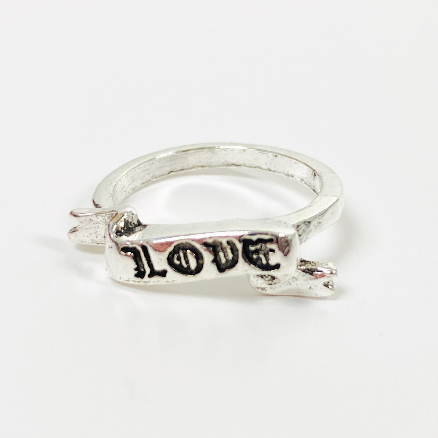 Retro Vintage Love Ring Silver