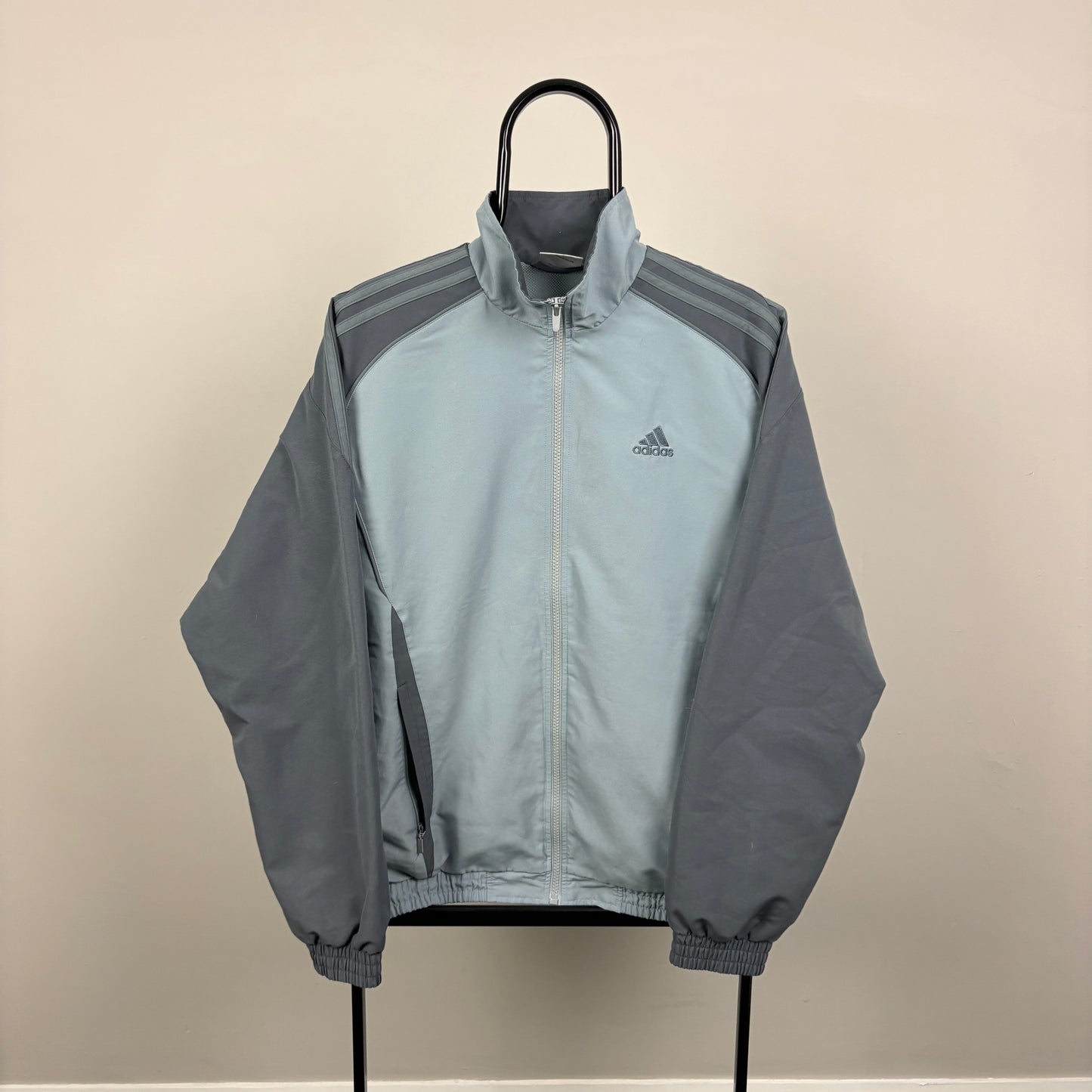 00s Adidas Windbreaker Jacket Grey Small