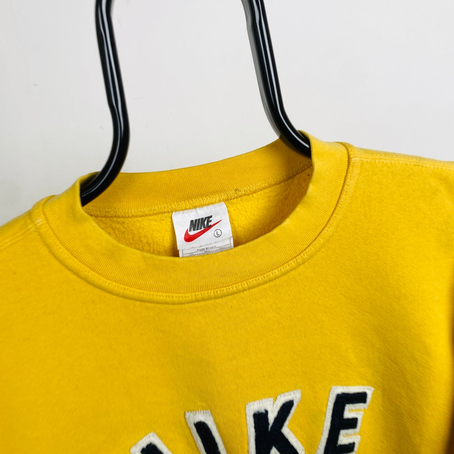 90s Nike Sweatshirt Yellow Large