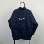 90s Nike Reversible Puffer Coat Jacket Blue XL