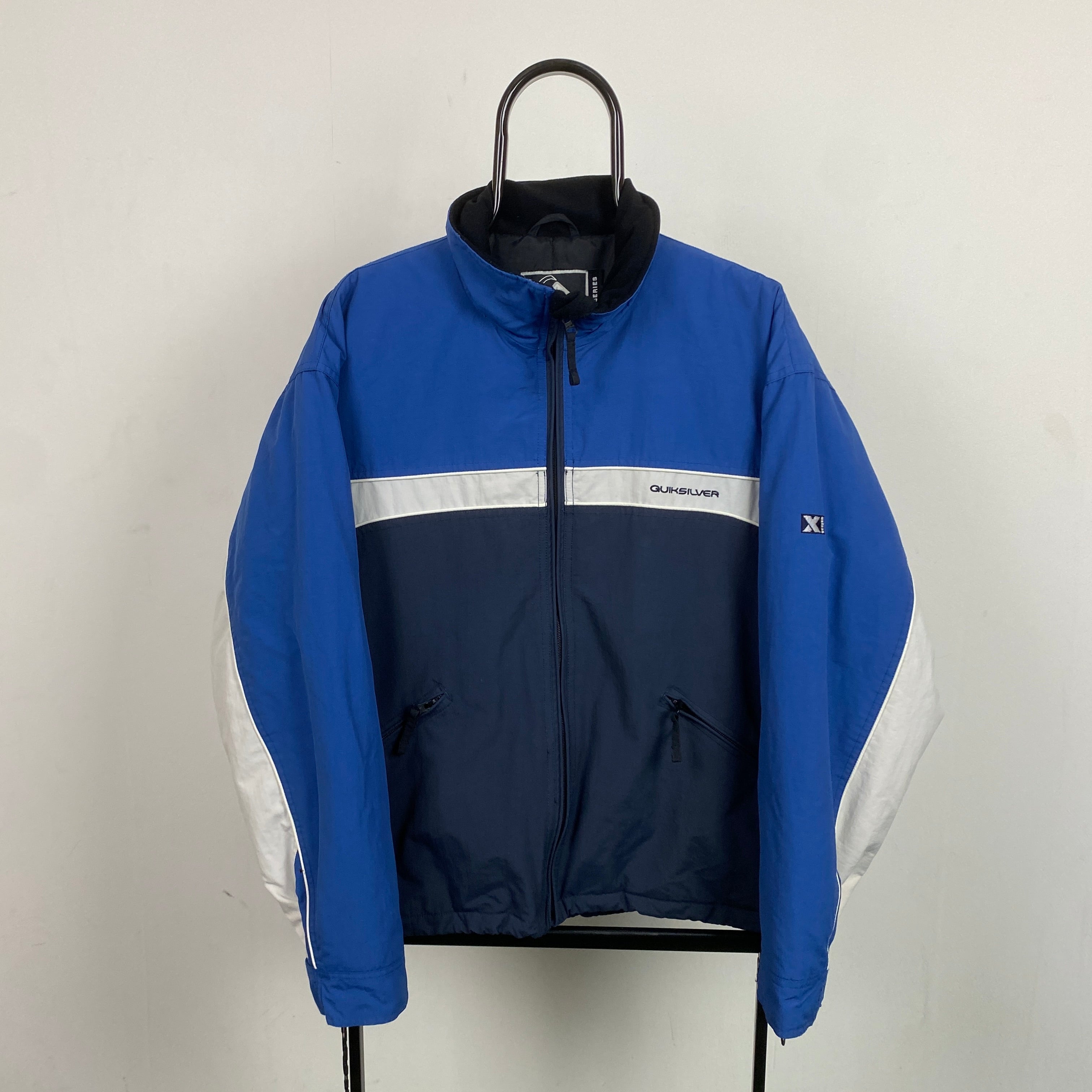 Retro Quiksilver Waterproof Coat Jacket Blue Small
