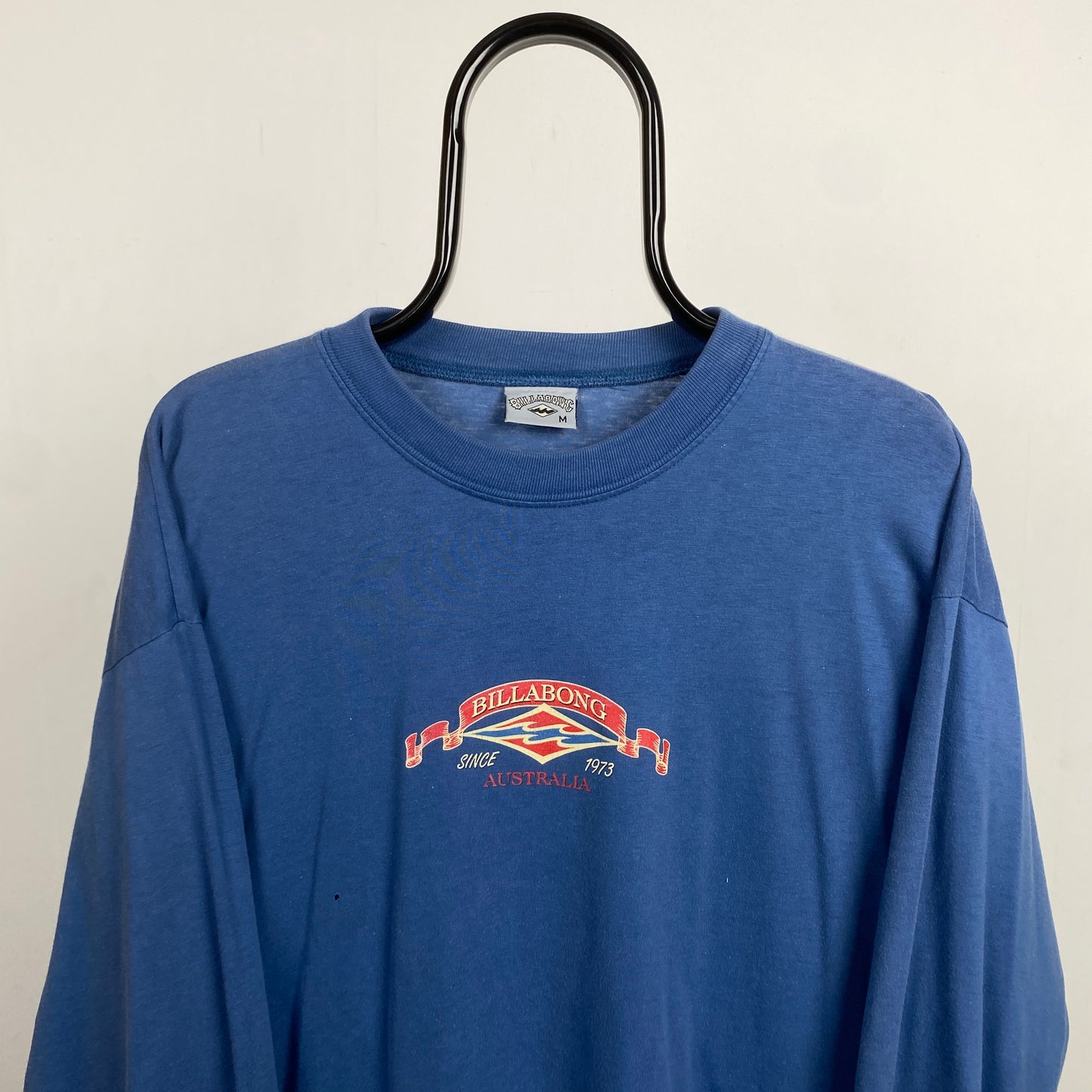 Retro 90s Billabong Long Sleeve T-Shirt Blue Medium