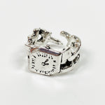 Vintage Retro Adjustable Watch Ring Silver