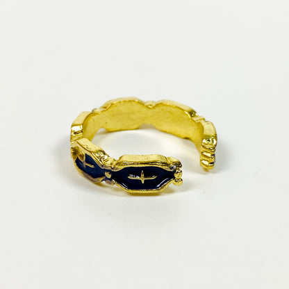 Vintage Retro Adjustable Ornate Ring Gold