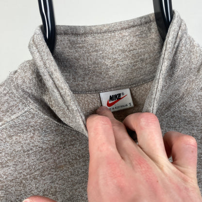 90s Nike 1/4 Zip Sweatshirt Brown Small