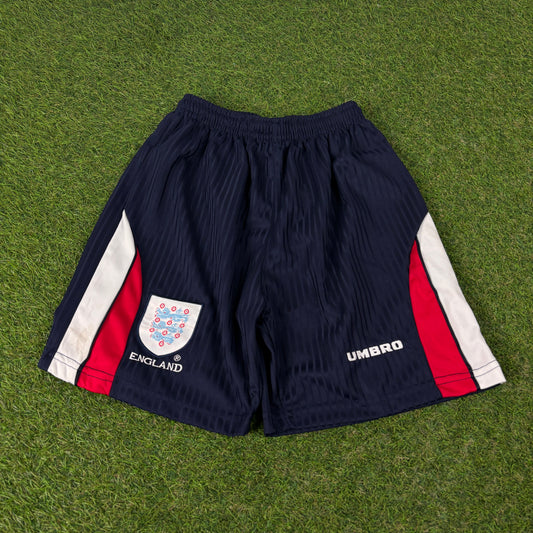 90s Umbro England Football Shorts Blue Small