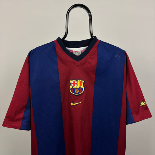 90s Nike Barcelona Football Shirt T-Shirt Red Large