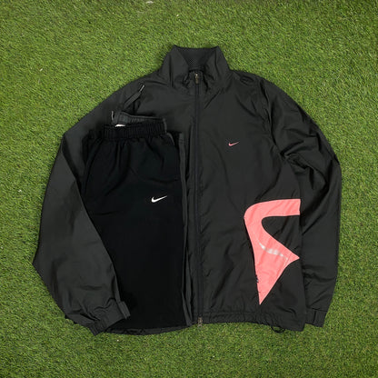 00s Nike Clima-Fit Windbreaker Jacket + Joggers Set Grey Medium