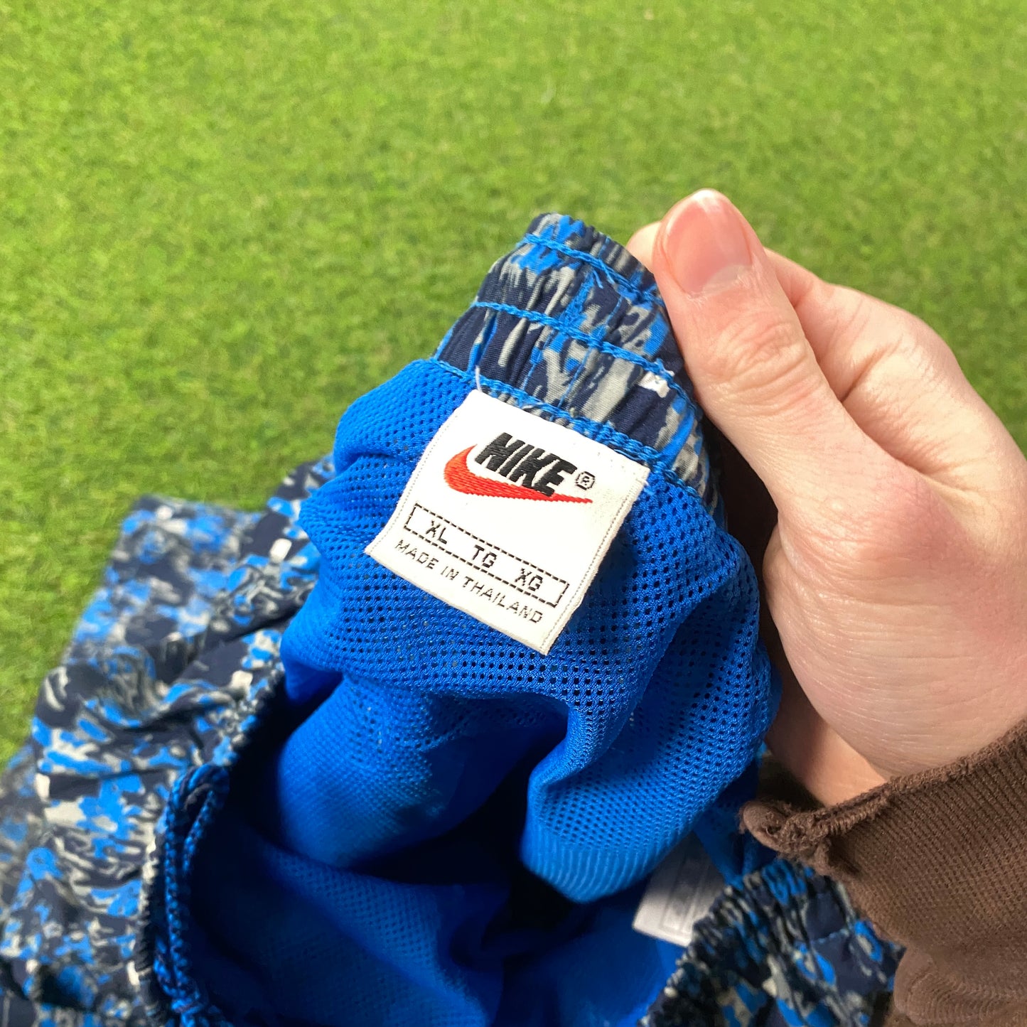 90s Nike Wavey Shorts Blue XL