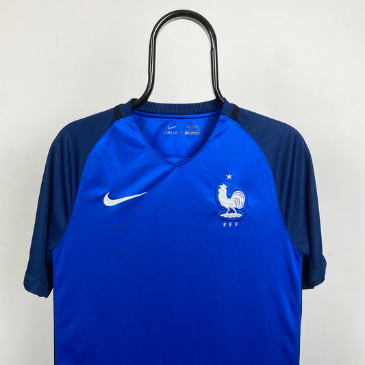 00s Nike France Football Shirt T-Shirt Blue Small