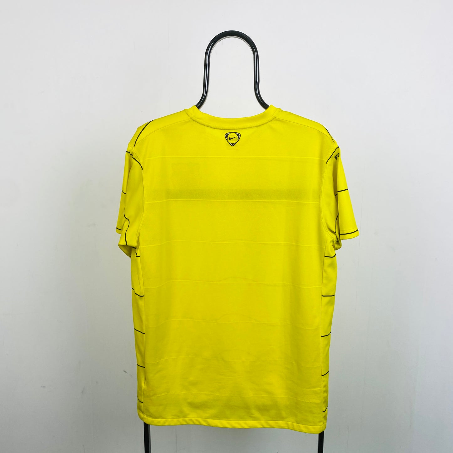 00s Nike Barcelona Football Shirt T-Shirt Yellow Large
