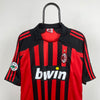 Retro 90s AC Milan Fan Style Football Shirt T-Shirt Red XL