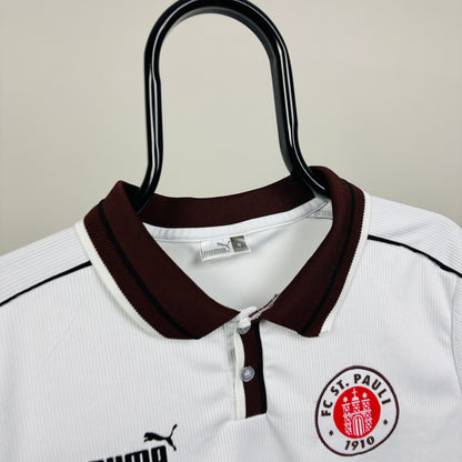 90s Puma St Pauli Football Shirt T-Shirt White Small