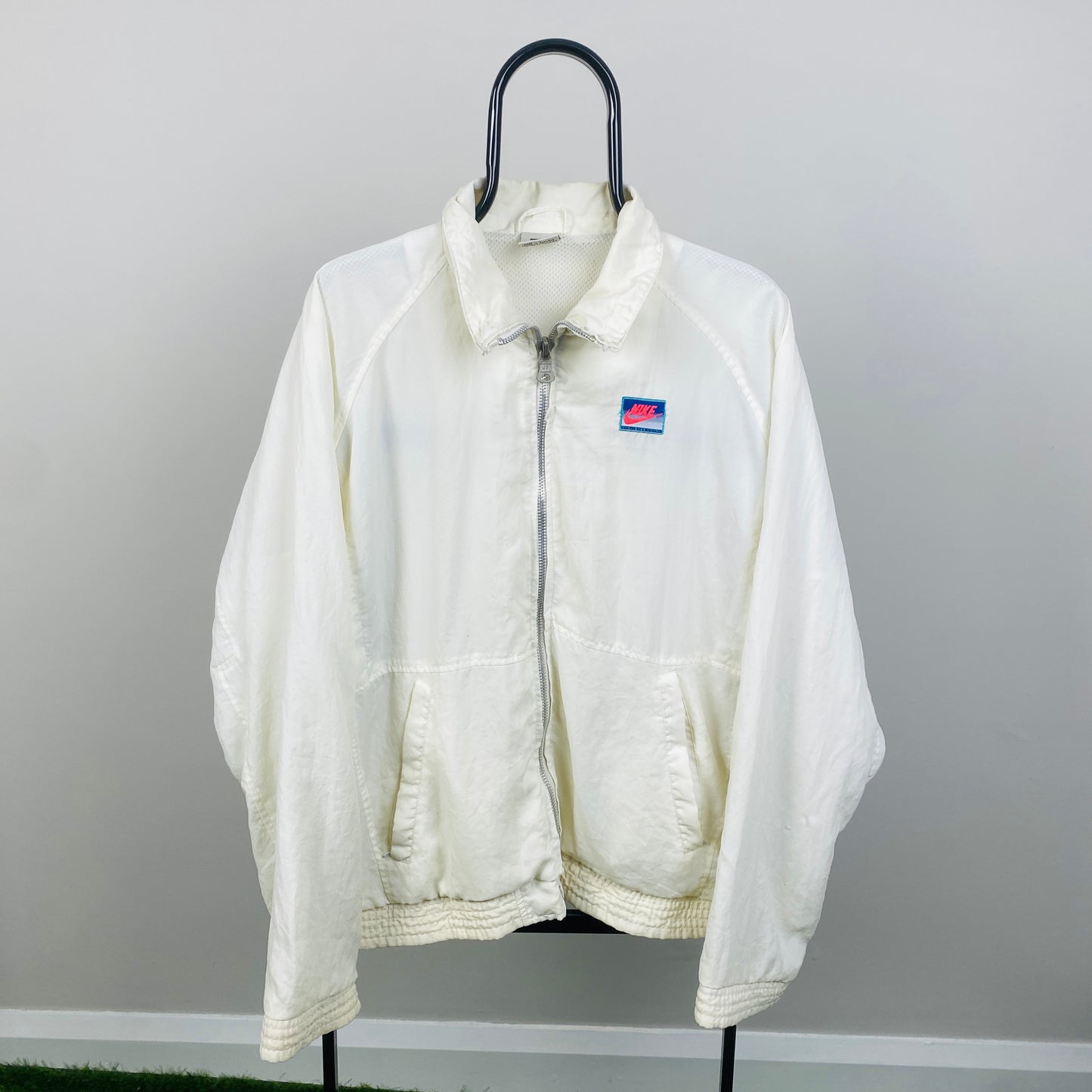 90s Nike Challenge Court Windbreaker Jacket White Medium