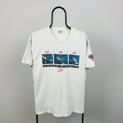 90s Nike USA Athletics T-Shirt White XL
