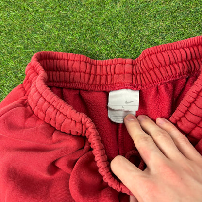 00s Nike Baggy Cotton Jogger Shorts Red Large