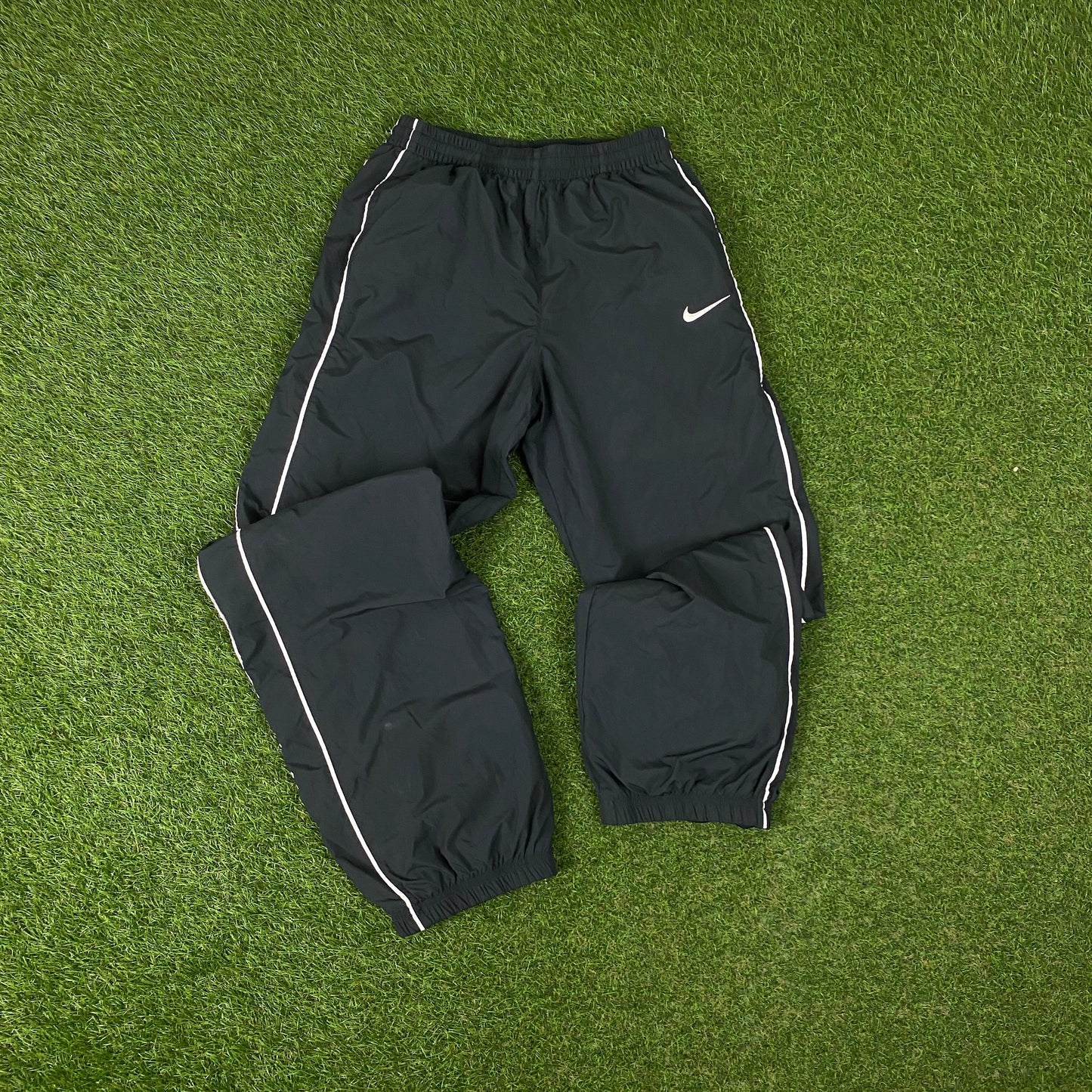 00s Nike Piping Windbreaker Tracksuit Set Jacket + Joggers Blue XL
