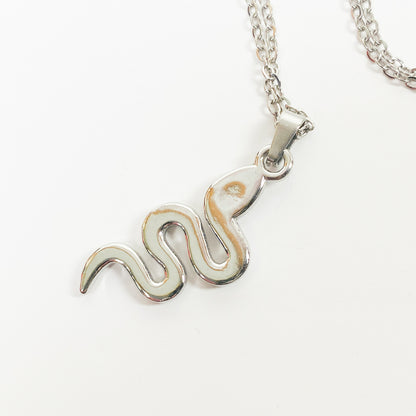 Retro Snake Chain Link Necklace Chain Silver