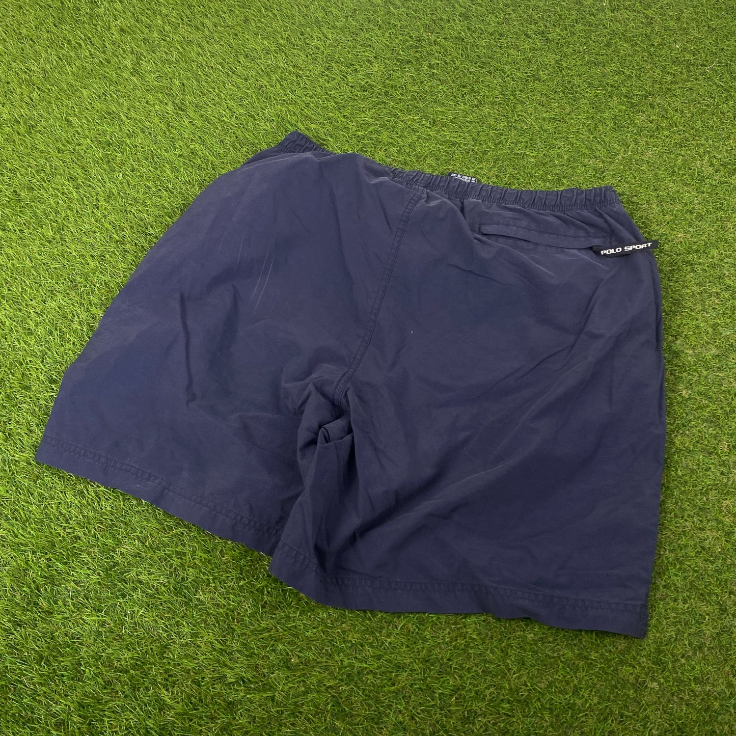 Retro 90s Polo Sport Shorts Blue Large