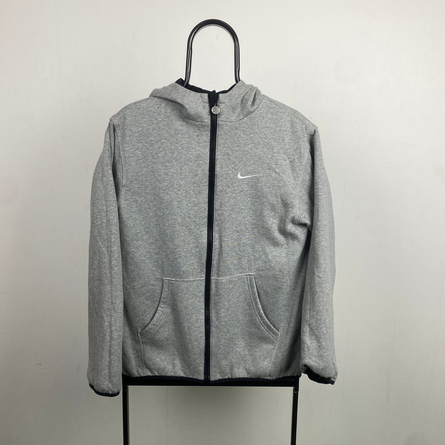 00s Nike Reversible Piping Fleece Coat Jacket Black Small