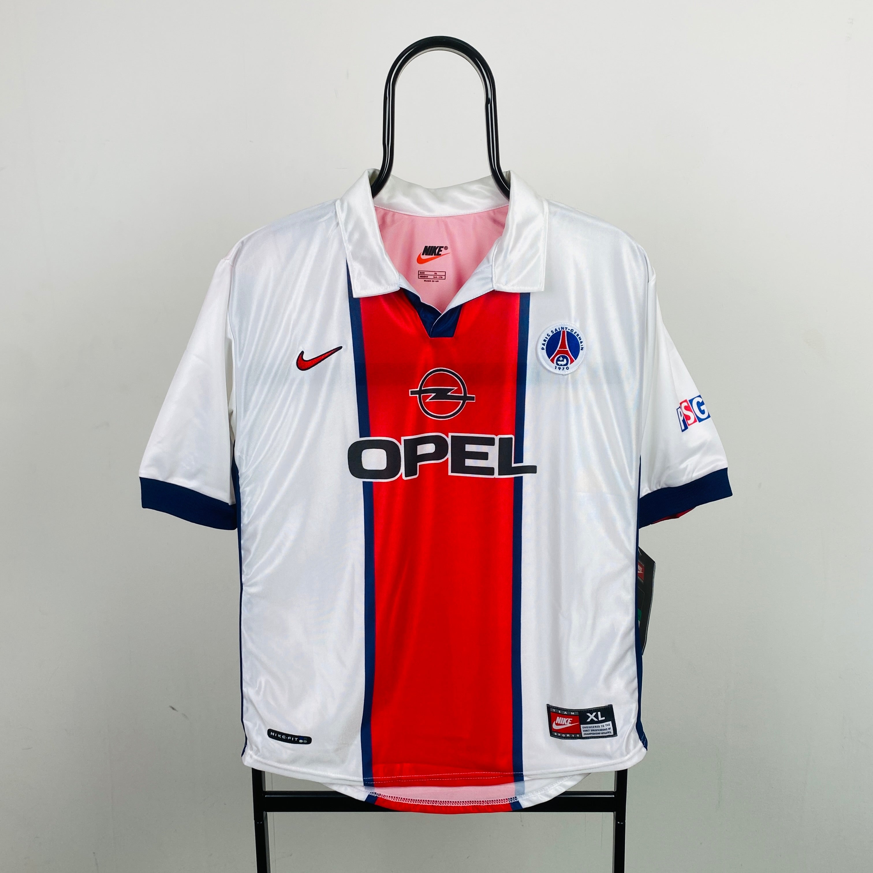 90s Nike PSG Football Shirt T-Shirt White Small